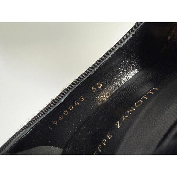 NWB Giuseppe Zanotti Lime Green Suede Black Patent Cap Toe Pointed Pumps Size 5 - Picture 9 of 14